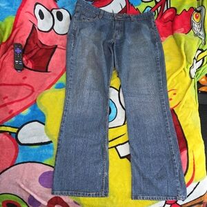 🌙2 for$20 Women's Misses 14 Long Stretch Low Rise Bootcut Blue Jeans